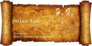 Holes Ida névjegykártya